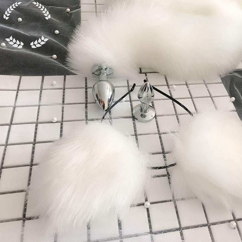 Fox anal plug tail novice small trumpet cat ears love male and female large sm dog rabbit backyard