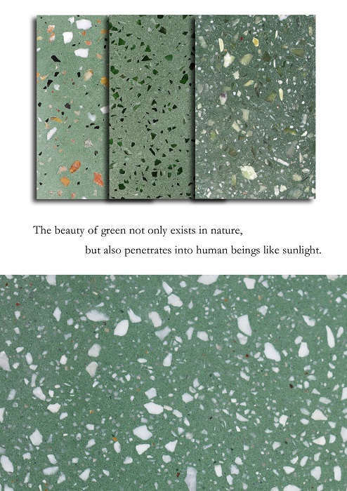 (manufacturer straight hair) Terrazzo green inorganic water grinding stone water grinding stone prefabricated finished plate