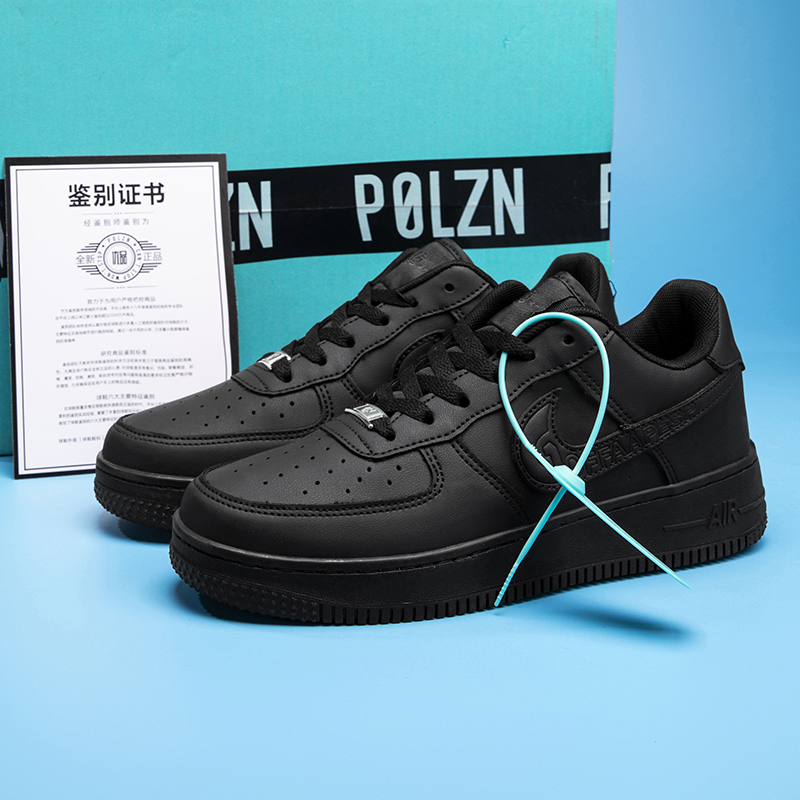 Black Shoes Black Warrior Air Force. One-Piece Sneakers for Men and Women, Summer 2026 New Thick-Soled Af1 Black Casual Shoes