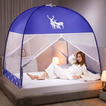 2024 New Model Yurt Mosquito Net for Home Use in Summer, No Installation Required, Anti-Fall, Suitable for Children's Beds and Student Dormitories, Easy to Disassemble and Wash