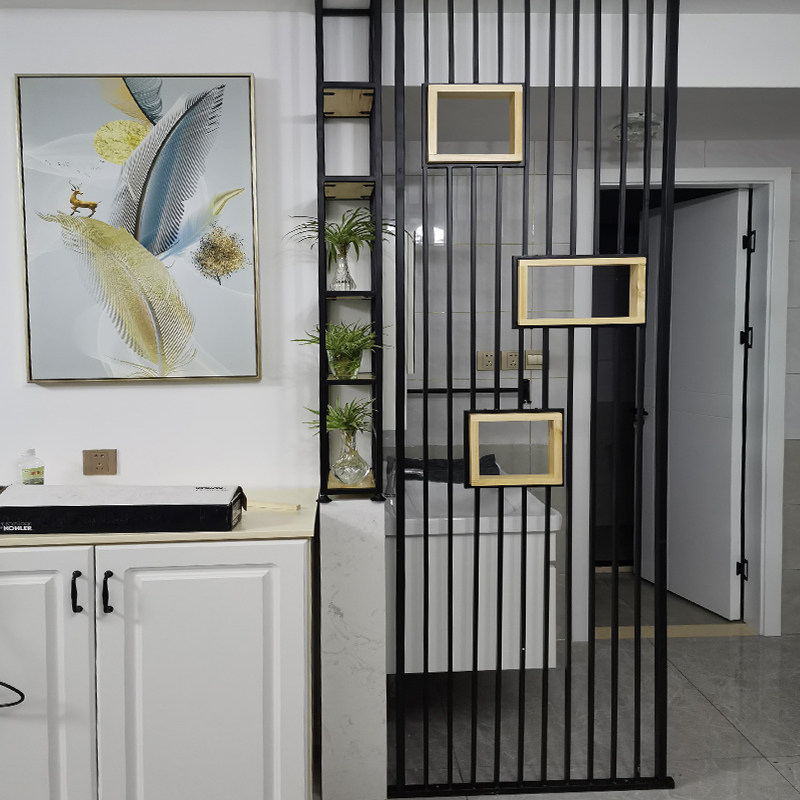 Iron screen partition Nordic simple modern hollow industrial style living room porch office rack customization