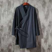 Chinese style cotton and hemp Tang clothing Han Clothing Mens clothing improved retro clothing Lay clothes Linen tea Zen clothing Chinese national clothing