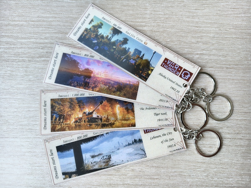 War Thunder Keychain Million-Dollar Gold Coin Merchandise Holographic Card Pendant Bookmark Ruler Gift Military Merchandise 2