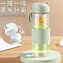 2024 New Magnetic Cup Single-layer Glass Cup Magnetic Elastic Tea Cup Tea Water Separation Flower Tea Cup Magnetic Levitation Water Cup