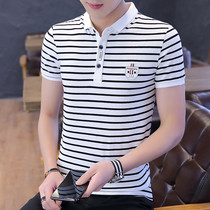 Official website flagship store mens short sleeve T-shirt summer 2021 new trend Korean shirt collar body shirt mens Cotton