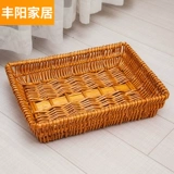 Плетеный ретро маленький настольный контейнер для закусок, маленькая корзина для хранения