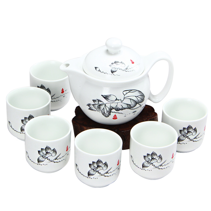 The Home of kung fu tea set of jingdezhen ceramic teapot tea custom logo on the sale of a complete set of cups