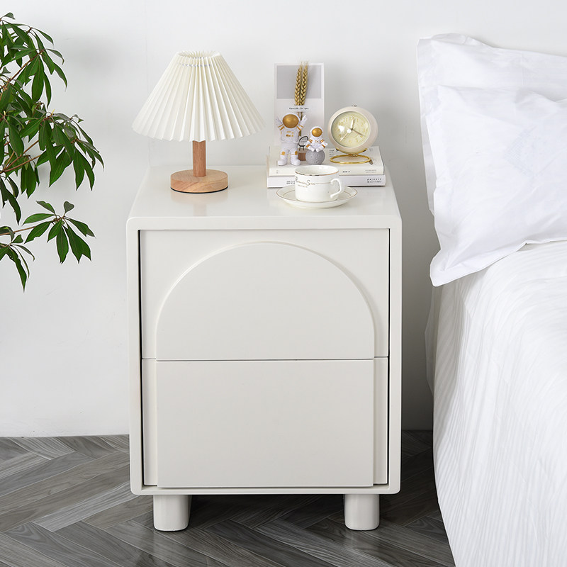 Modern minimalist bedside table white simple bedroom bedside storage cabinet net red ins style designer bedside cabinet