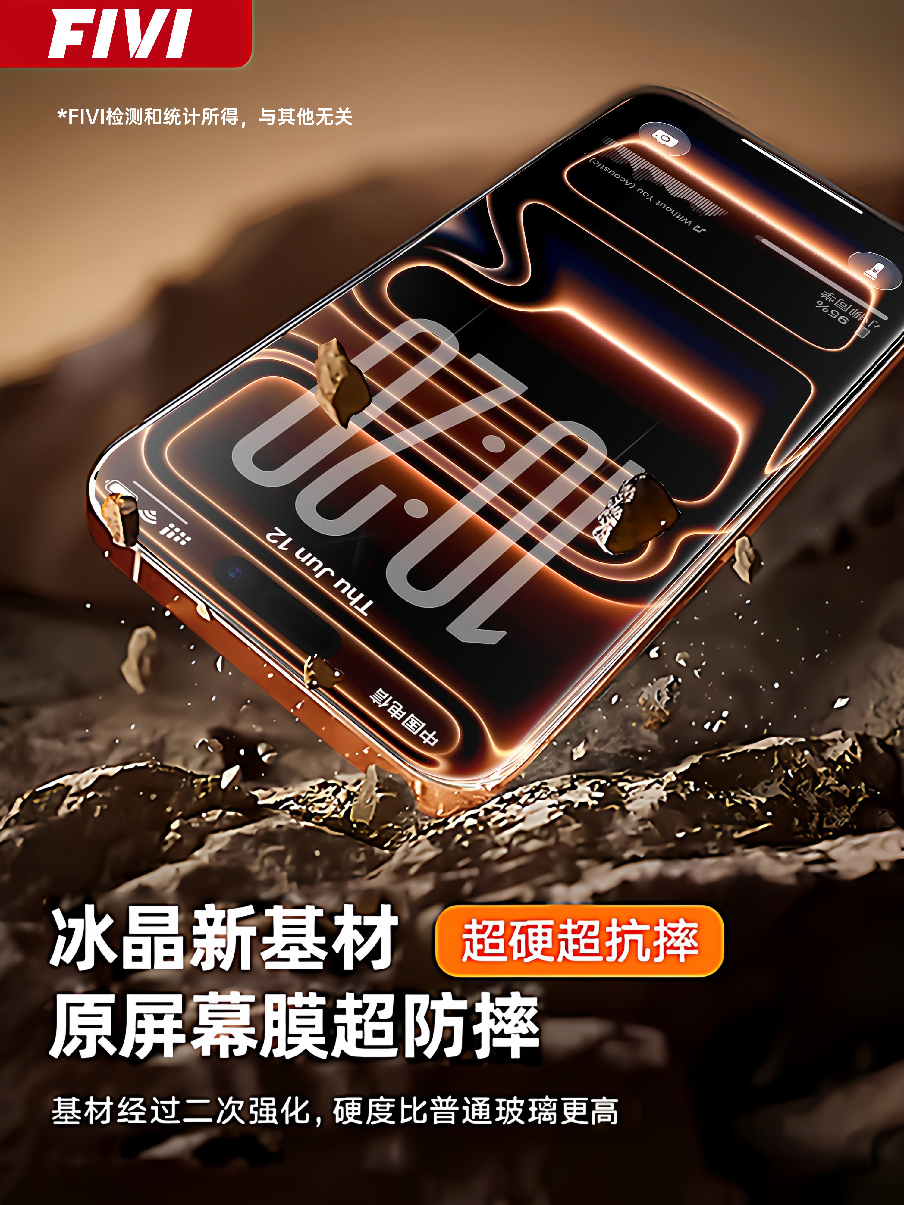 [Super Ar Ice Crystal Seamless Film] Fivi Is Suitable for Apple 17 Pro Max Tempered Glass Film, iPhone 16 Pro Anti-Fingerprint Phone 15 Screen 14 Protective Film 13 Full Coverage Anti-Peep Air Corning