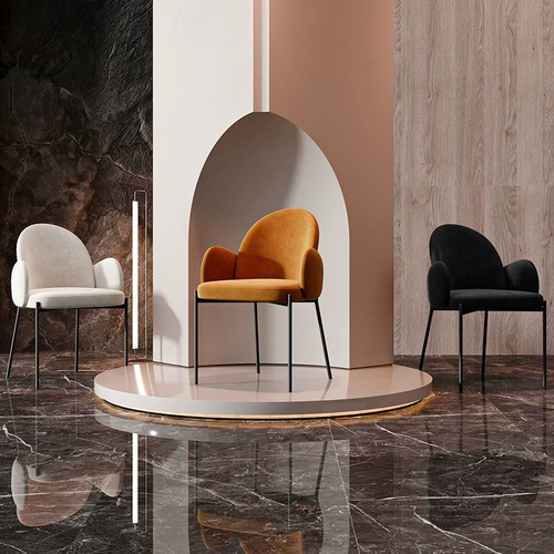 Итальянский минималистский обеденный стул, домашний дизайнерский книжный стул, кофейный стул, светлый роскошный гостиничный номер, стул со спинкой в ​​ресторане