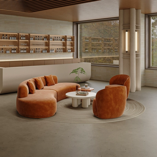 Диван для отеля, изогнутые шпильки для волос, для салонов красоты, легкий роскошный стиль