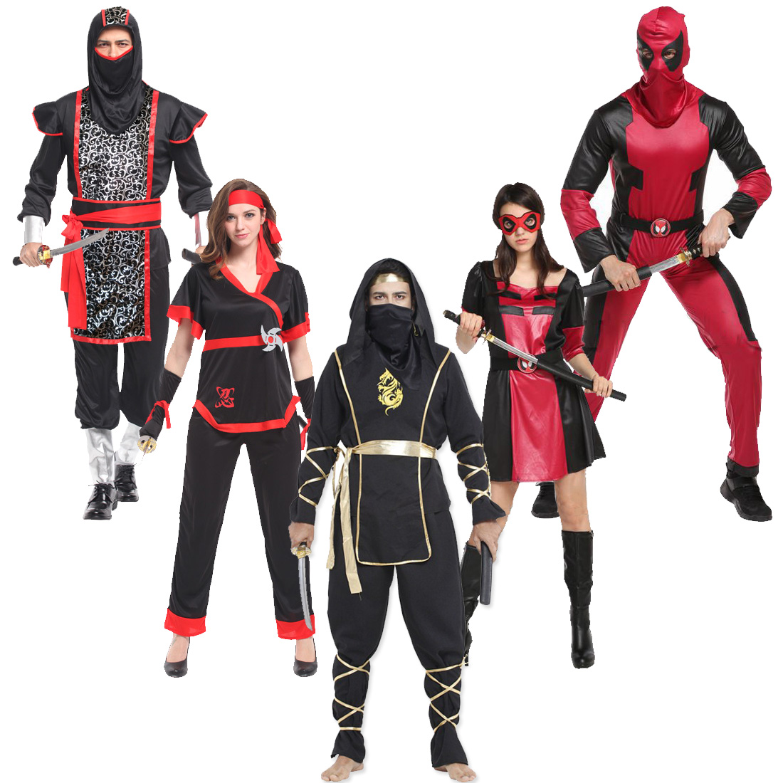 Halloween annual party costumes adult men and women cos dance performance clothes assassin ninja clothes night clothes