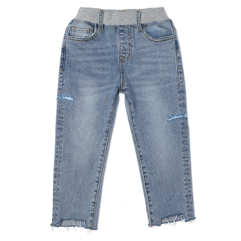 Quần E.I trẻ em New trai Trung Big Boy Blue Jeans Straight Trim E19122-60033.