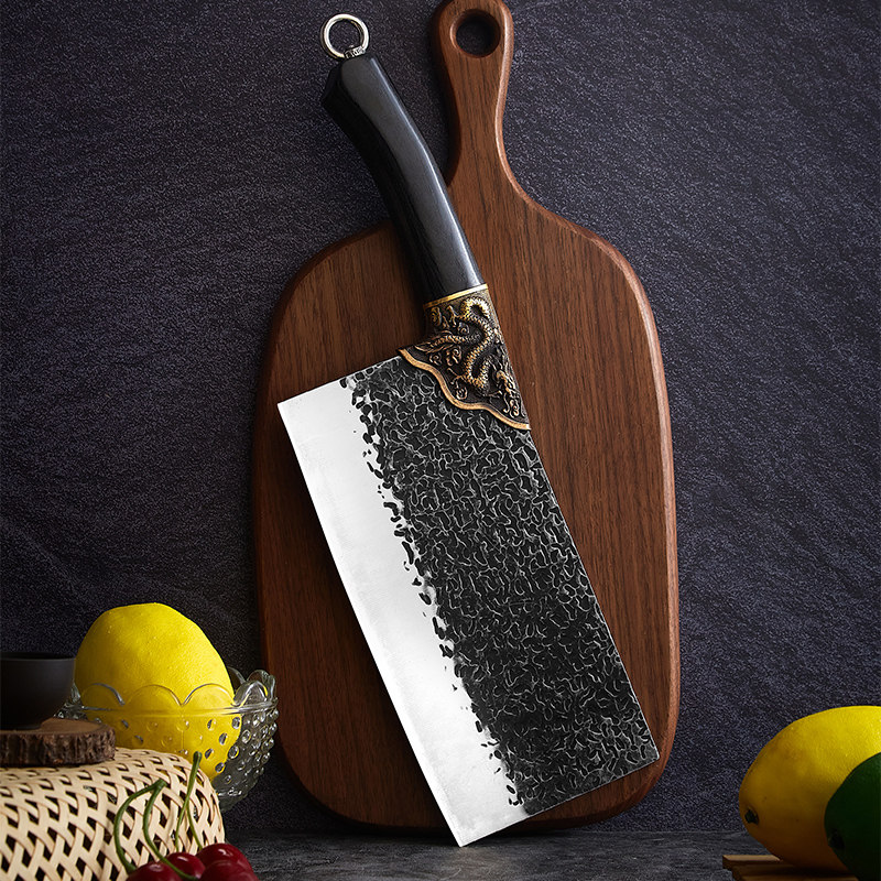 Longquan kitchen knife household hand forging and cutting dual-purpose ultra-fast sharp meat cutting knife 9 chrome stainless steel