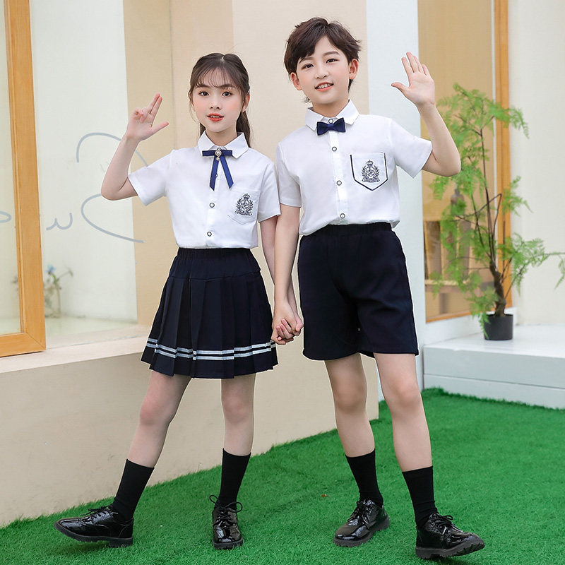 Children's chorus recitation costumes primary school students kindergarten sixth grade graduation class uniforms college suit boys and girls white