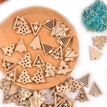 50Pcs Natural Wood DIY Craft For Christmas Mini Tree Home De