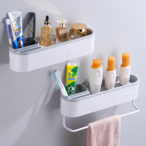 Nordic simple punch-free toilet shelf with towel bar washstand multifunctional mirror front cosmetics thickening