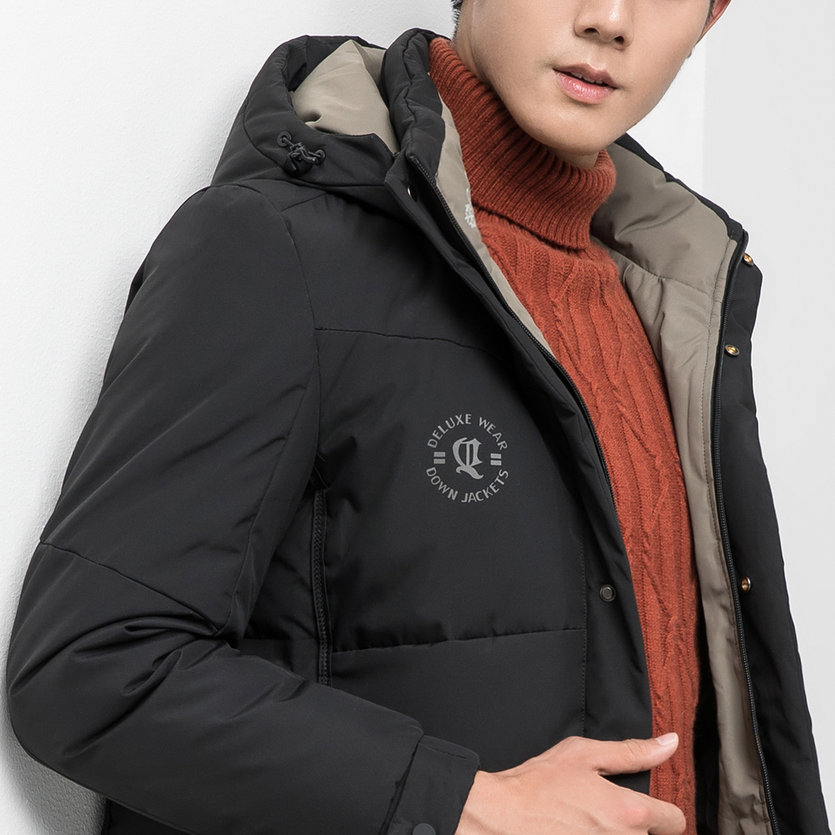 雅鹿 男士中长款羽绒服 图2