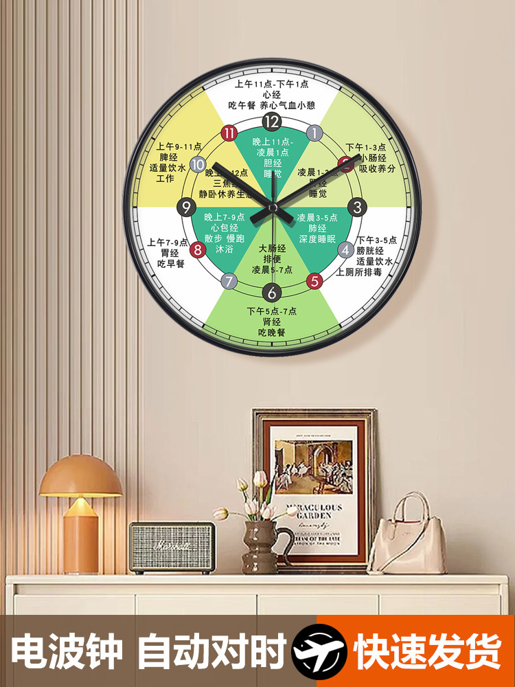 Meridian Flow Therapy Room Electric Wave Wall Clock Head Therapy Health Clock Indoor Decoration Wall Decoration Health Center Clock