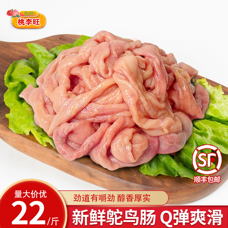 Fresh ostrich intestines, freshly killed cultured ostrich offal