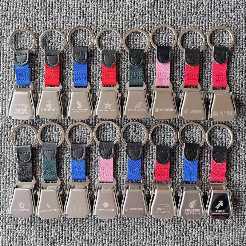 Civil Aviation Aircraft Seat Belt Keychain Flight Attendant Gift Bag Pendant Decoration