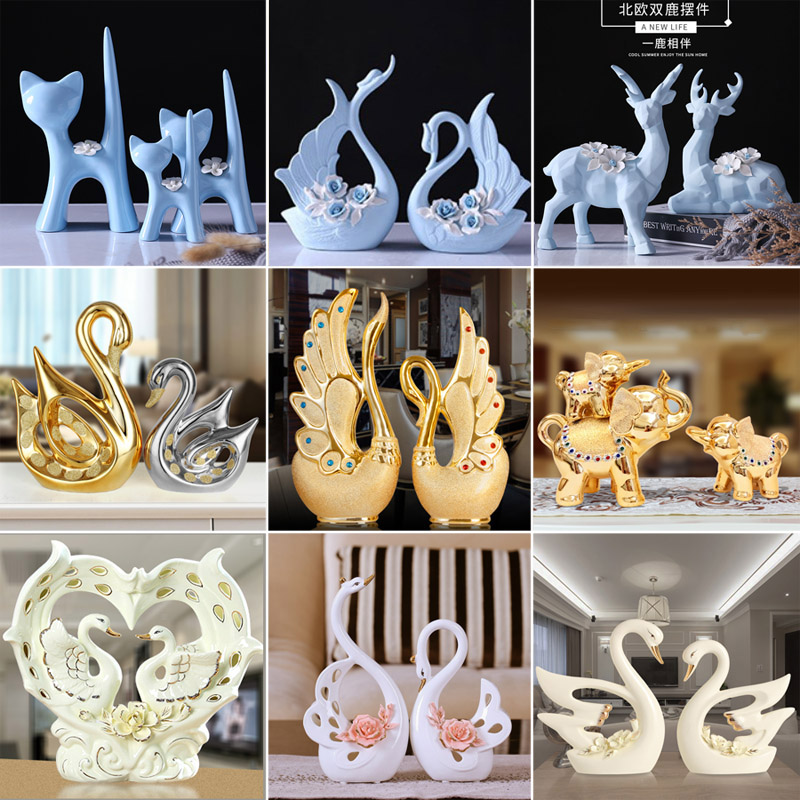 The Sitting room place, household ceramics handicraft TV ark adornment swan knick - knacks creative wedding gift