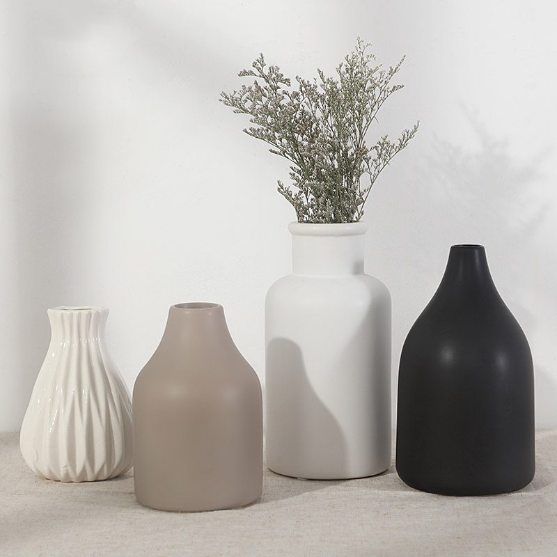 Ins small and pure and fresh Nordic ceramic vase furnishing articles creative household act the role ofing is tasted sitting room of I and contracted dried flowers flower arrangement