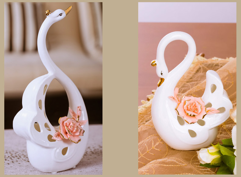 The Sitting room place, household ceramics handicraft TV ark adornment swan knick - knacks creative wedding gift