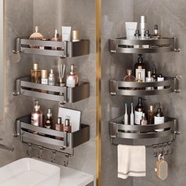 Bathroom toilet storage rack without punching toilet hand washing basin wall triangle storage rack bath wall hanging