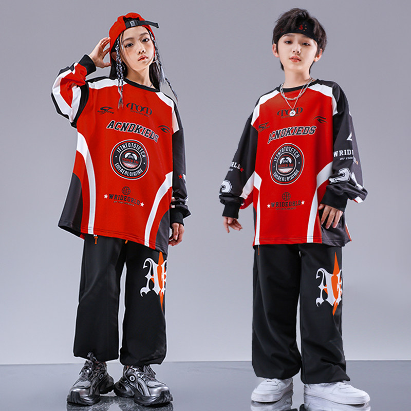 New Year's Day children play out boy hip hop street dance Chauer Hip Hop Suit Girl Fried Street Jazz Dance Costume-Taobao
