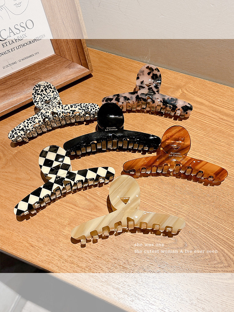 Large Acetate Hair Clip for Women, Hairpin for the Back of the Head, Elegant Hair Accessory, Shark Clip, 2025 New Model with a High-End Feel