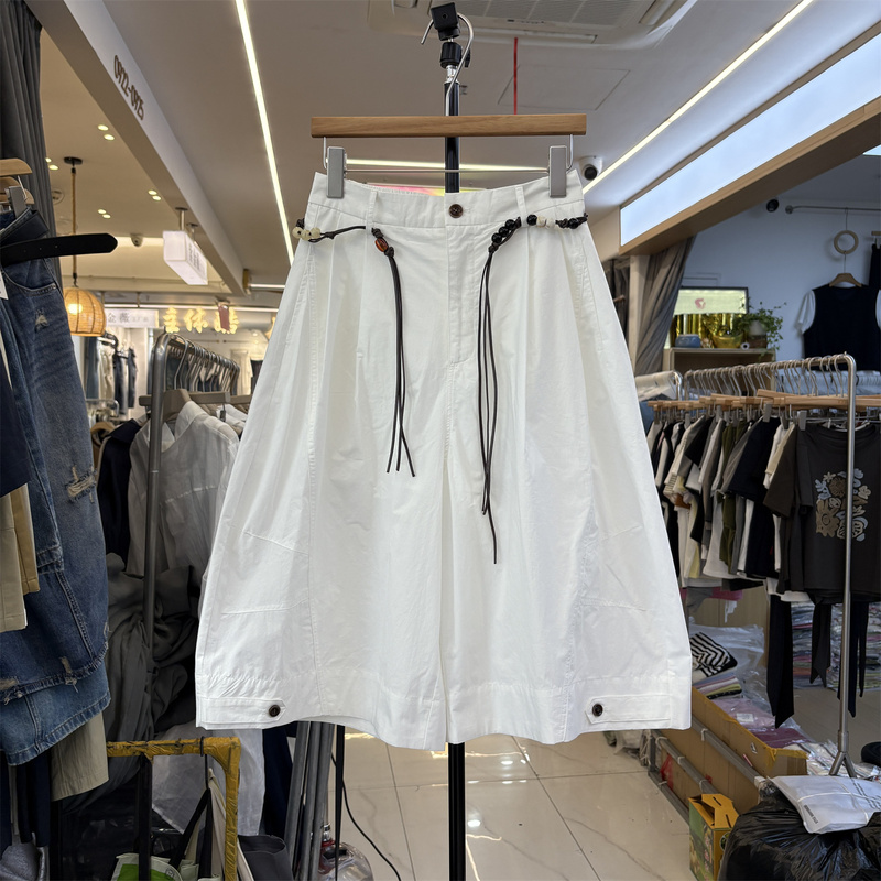 European Style 78010 Summer Thin Loose Casual Cropped Balloon Pants for Women with Unique Design, Stylish and Slimming Wide-Leg Pants