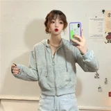 Tide, толстовка, короткий лонгслив с капюшоном, тонкая осенняя куртка, в корейском стиле