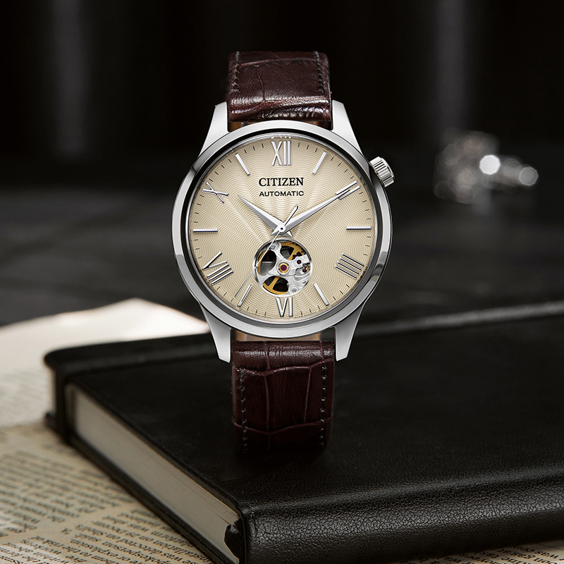 Citizen Mechanical Men's Watch Official Website Genuine Business Leather Strap Waterproof Watch Chinese Valentine's Day Gift Nh9130-17A