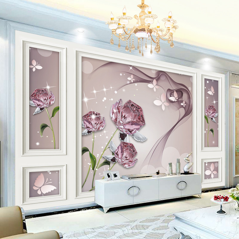 8d three-dimensional black and white TV background wall paper simple modern living room film and television wallpaper fresco wall cloth space extension