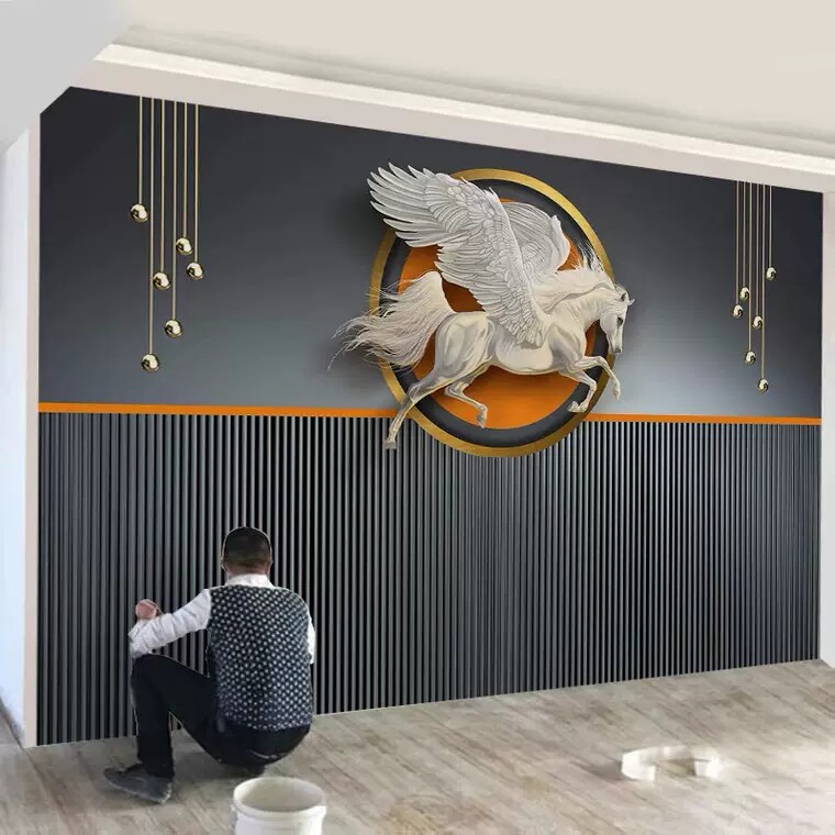 ‼️ Morandi ‼️ TV background wallpaper households decorate the wallpaper with light luxury net red live wallpaper