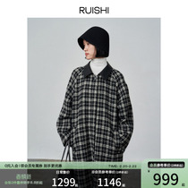 RUISHI Richter GAO PRICE-PERFORMANCE RATIO MEDIEVAL PARQUET FRAGRANT WIND BIFACIAL WOVEN FUR COAT OVERCOAT AUTUMN AND WINTER