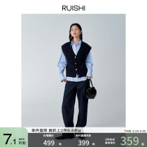 RUISHI Richter weighs 100 cotton wool soft and pro-skin v collar knit waistcoat for women casual wear-reducing vests P8