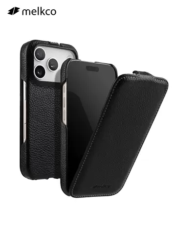 Textured Leather Flip Cover iPhone Case for iPhone 17, 16, 15, 14 and 13