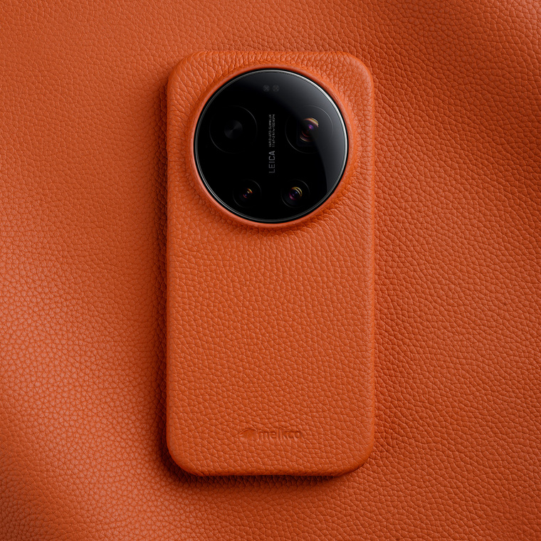 Textured Orange Leather Phone Case
