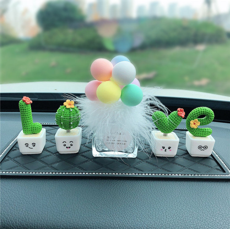 Creative Car Pendulum in the car Ornament Ecstasy Cactus Personality Cute And Upscale On-board Car Decorative Items Woman-Taobao