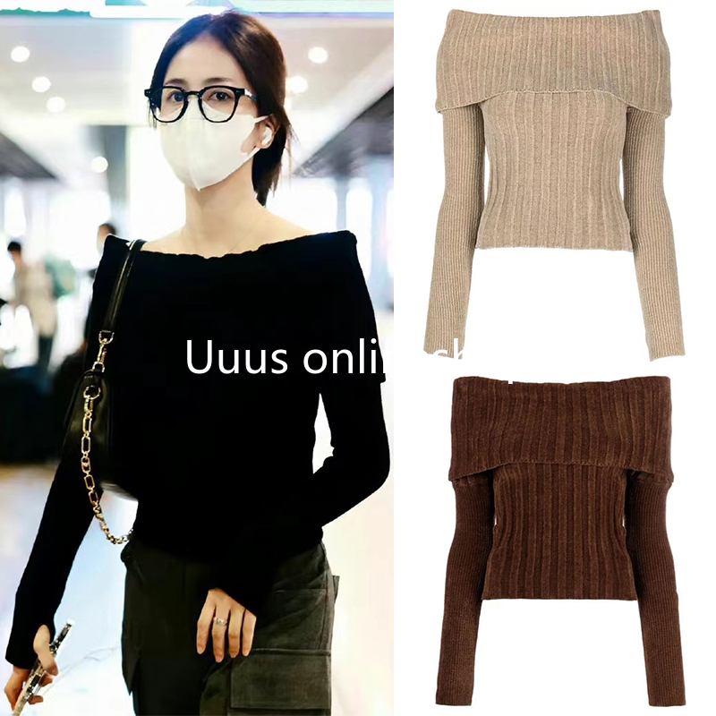 Buyer Store Genuine Spot Jacquemus Autumn and Winter Knitwear White Deer Same Style One-Shoulder Lapel Slim Knitwear