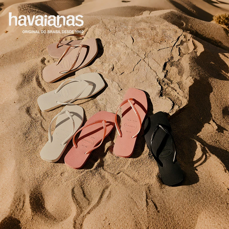 Шлепанцы Havaianas Havana Square с квадратным носком женские пляжные обувь с мягкой подошвой, открытые сандалии