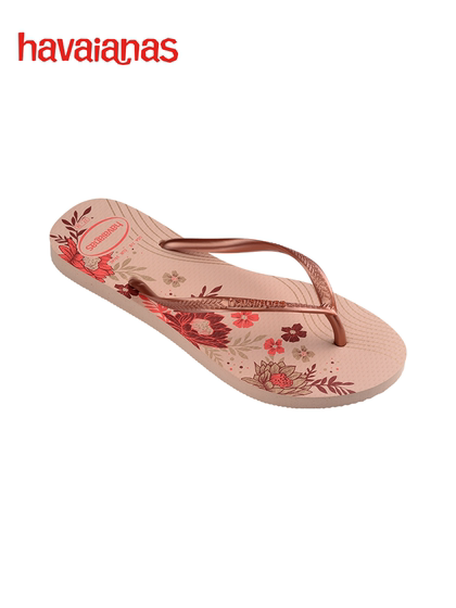 Havaianas哈唯纳Slim Organic女士印花度假人字拖平底凉拖鞋夏季
