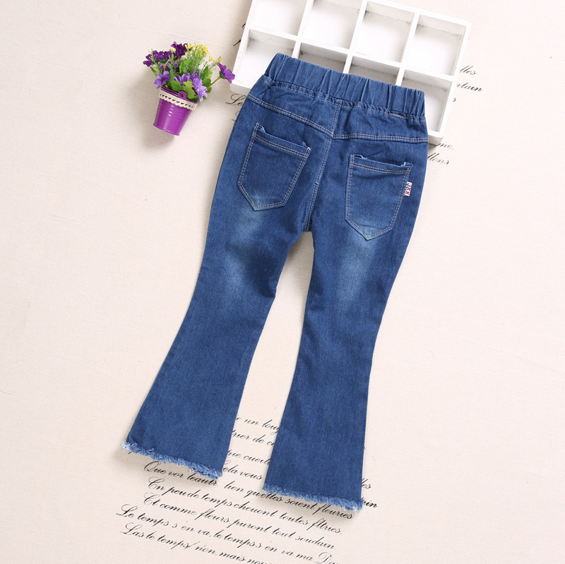 Quần Casual cô gái Jeans mùa xuân 2020 mới trẻ em Mang Hàn Quốc Thin trẻ em Trong bé Flarepants Big.