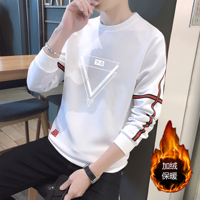 男士卫衣圆领休闲长袖t恤男卫衣打底衫