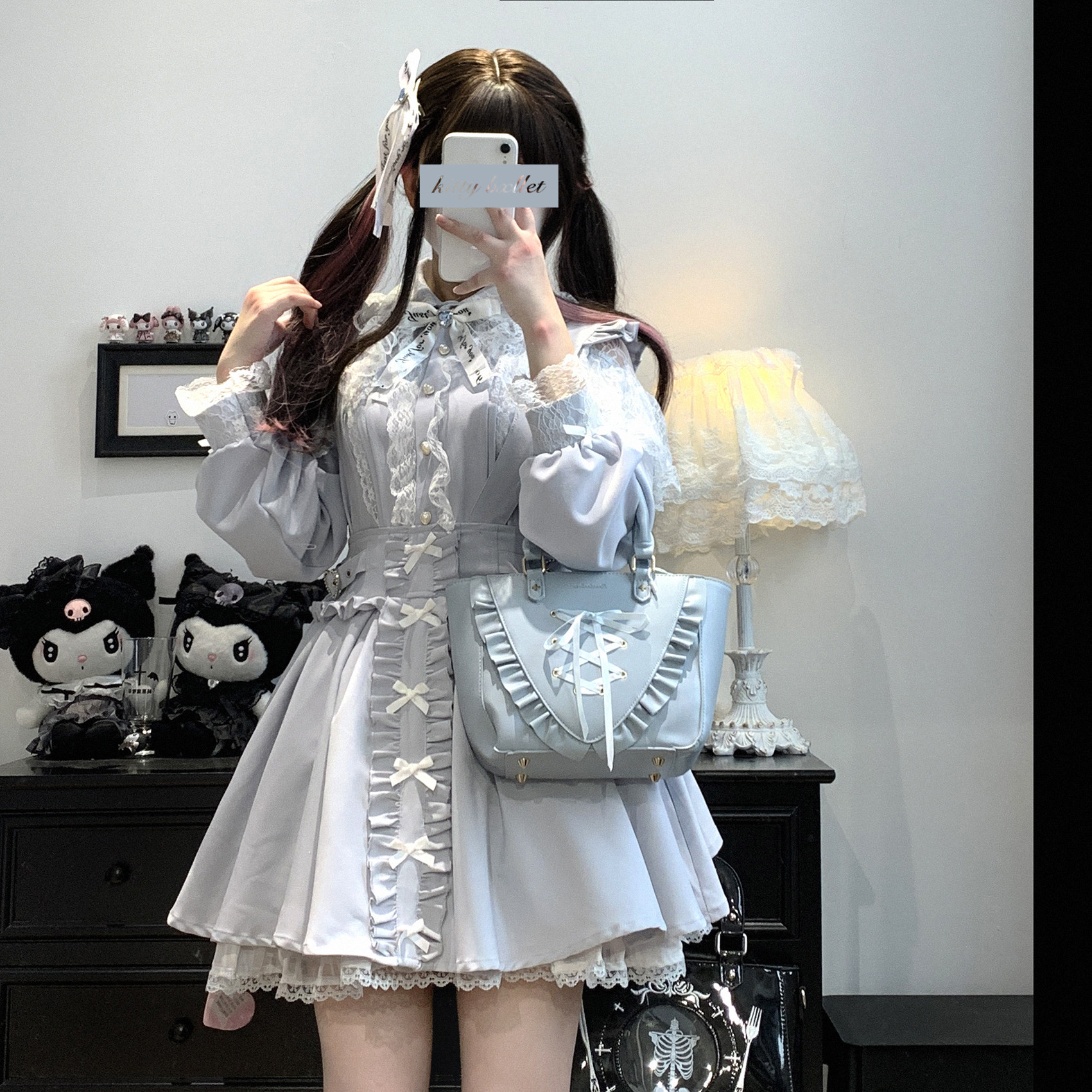 KittyBxllet оригинал кружево рубашка с длинными рукавами 