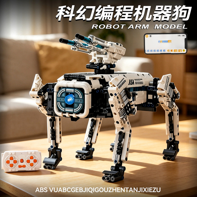 2026 New Year's Programming Robot Wandering Earth Mechanical Dog Boy Building Blocks Children's Toy Birthday Gift