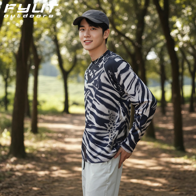 Fyut Outdoor Sports Running Tops Cross-Country Running Long-Sleeved Spring and Summer New Men's and Women's Mountaineering and Hiking Breathable Quick-Drying Clothes