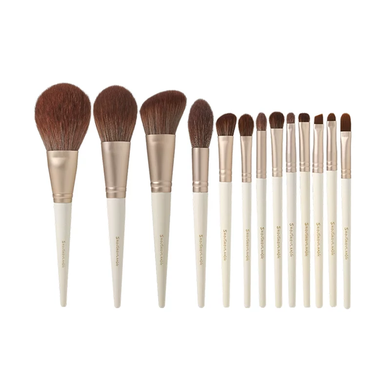 Набор кистей для макияжа Yushou Beauty из 13 предметов, набор кистей из синтетического волокна с сумкой для кистей и коробкой для чистки